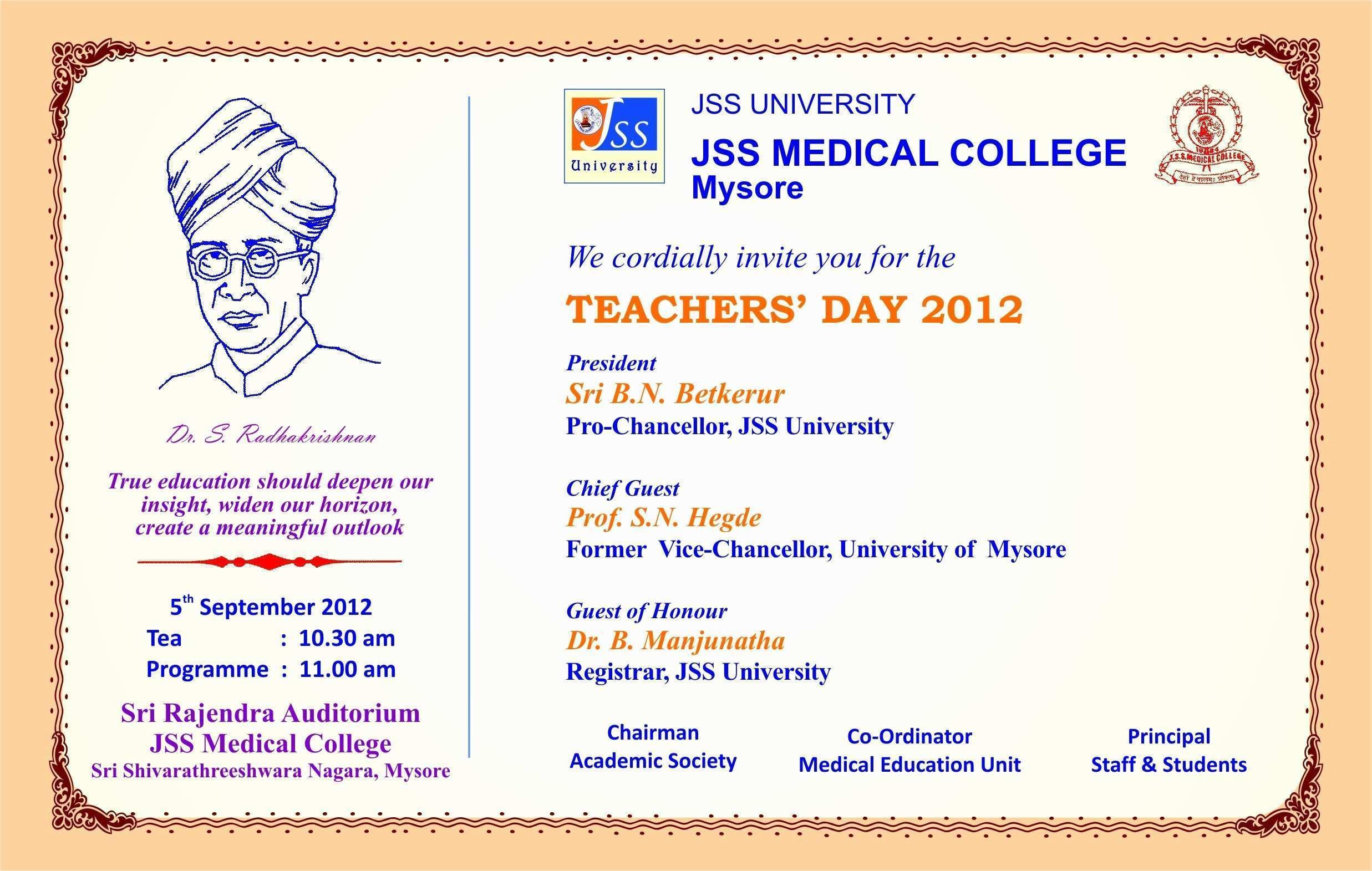 Teachers Day Invitation Card Design Card Template