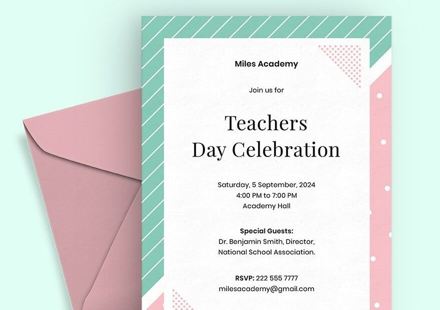 Teachers Day Invitation Card Template In PSD Illustrator Word
