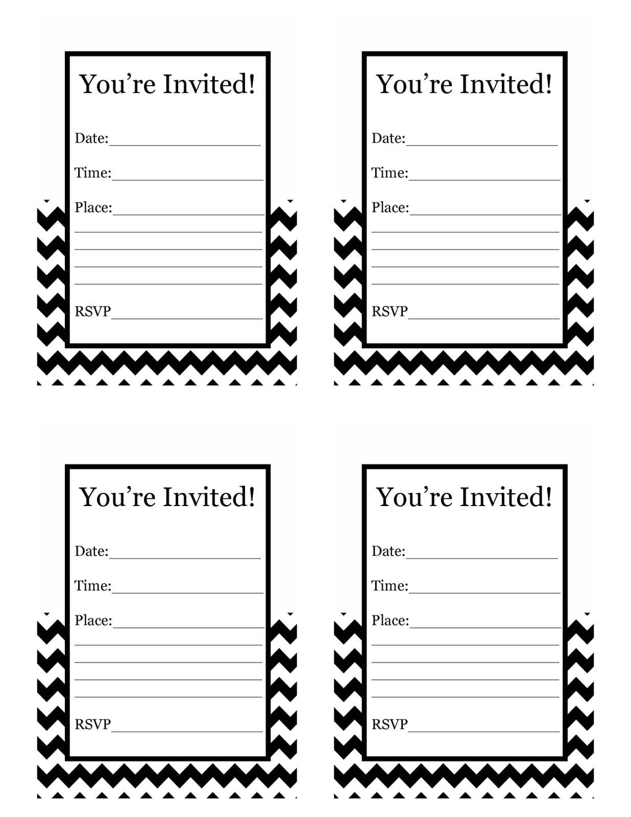 Template Blank Birthday Invitation Card Template Blank Birthday Invitation Card