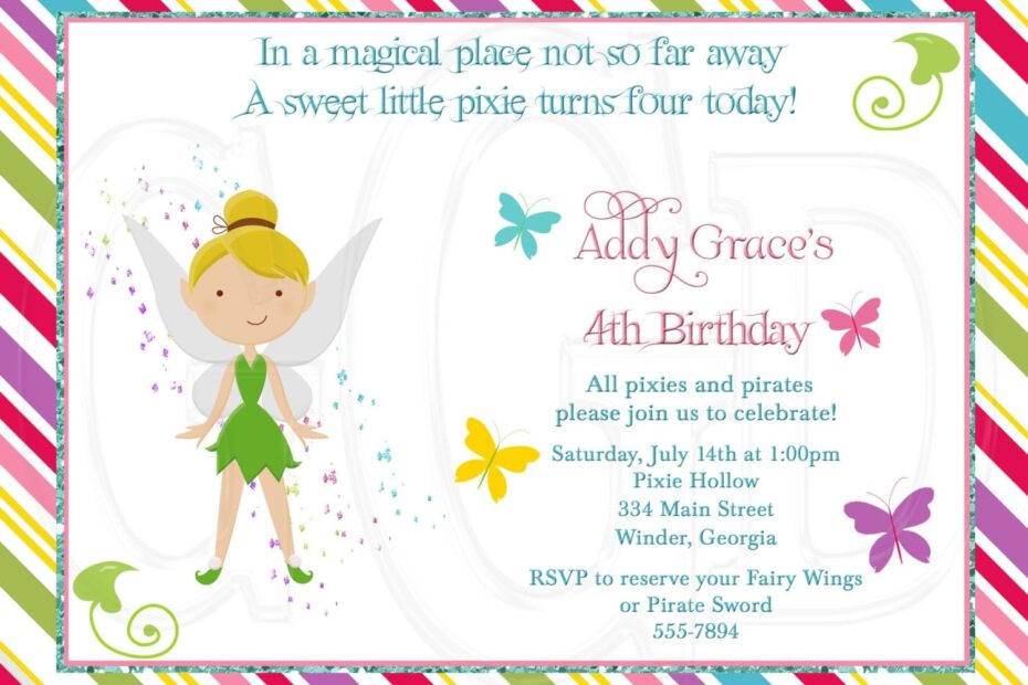 Tinkerbell Birthday Party Invitation Template
