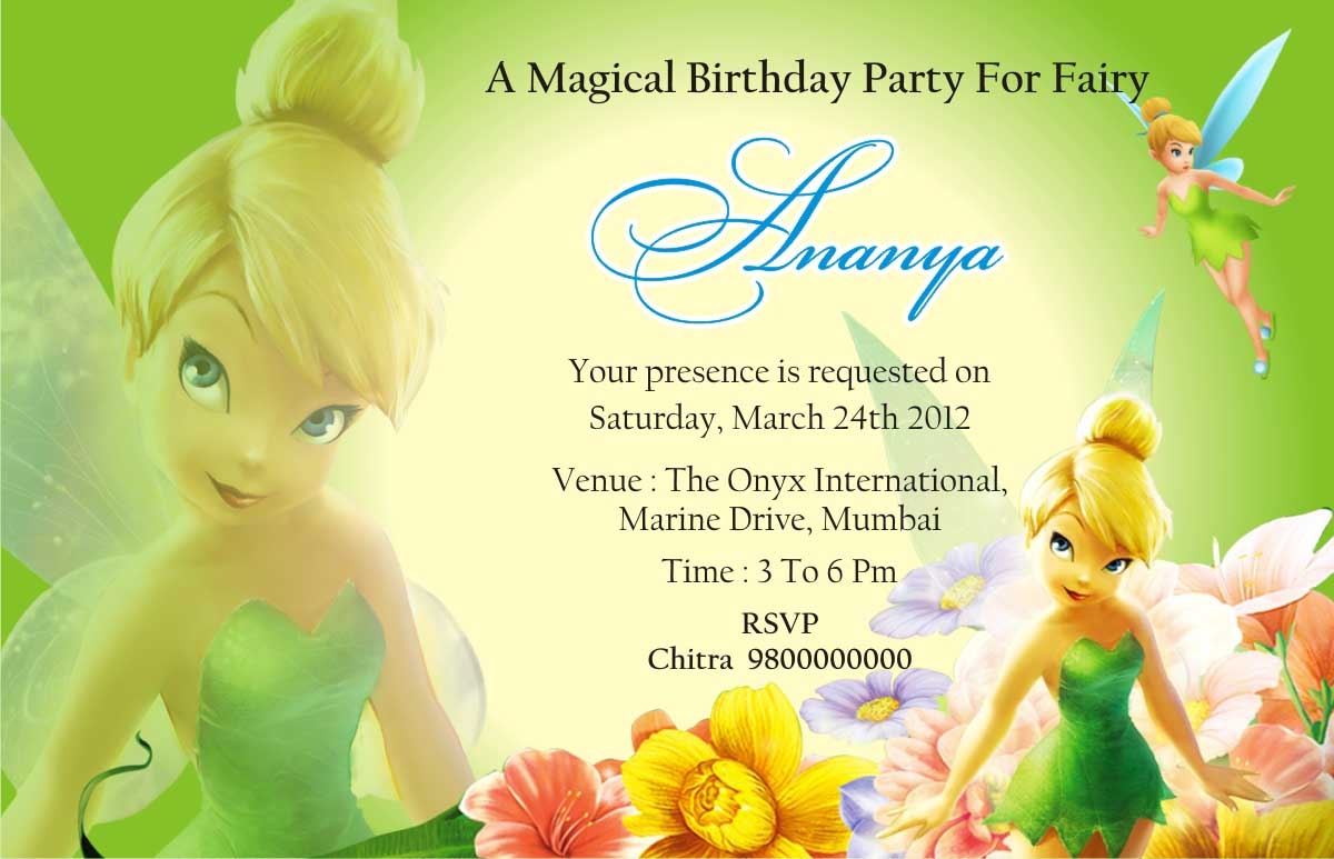 Tinkerbell Invitation Card