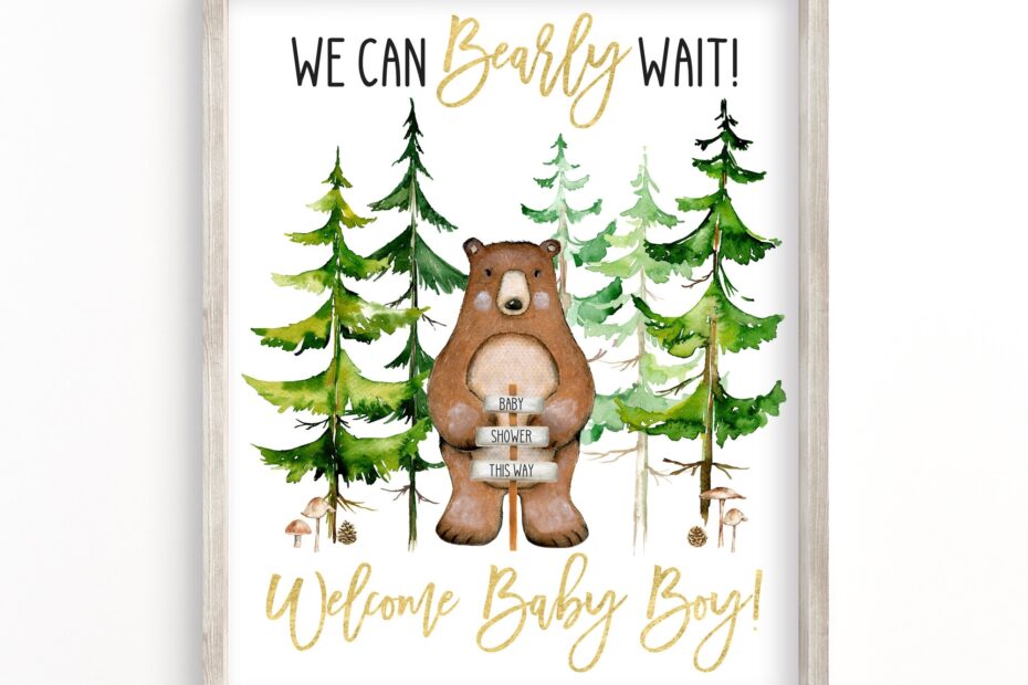 We Can Bearly Wait Printable