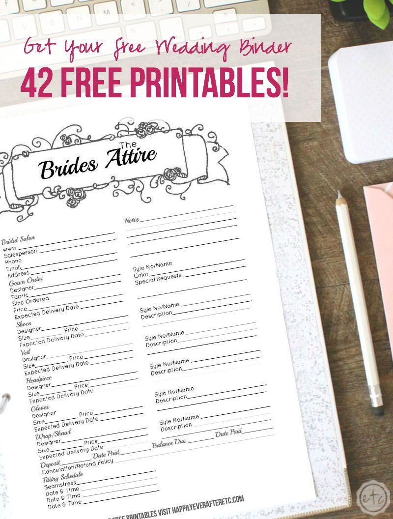 Wedding Binder Template Free
