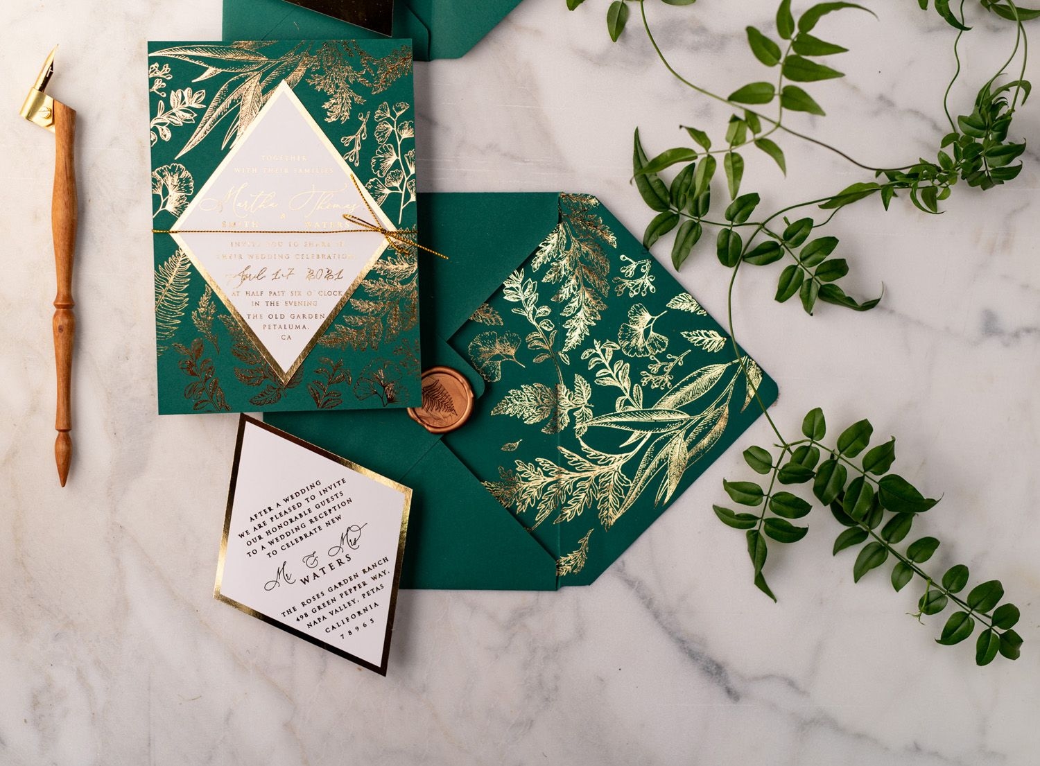 Wedding Invitation Samples Green Wedding Invitations Personalised 